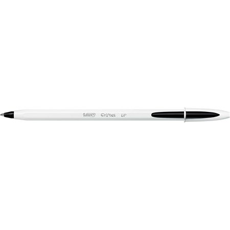 Caneta Rollerball Bic Cristal Up - Ponta de 1,2 mm - Tinta à base de óleo - Corpo branco - Cor preta