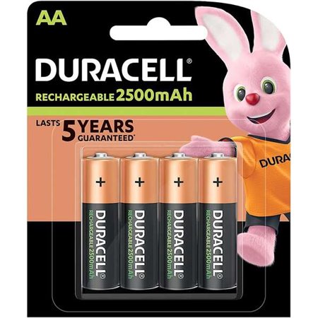 Baterias recarregáveis Duracell NiHM AA LR6 1,2V 2500mAh - pré-carregadas - (4 unidades)