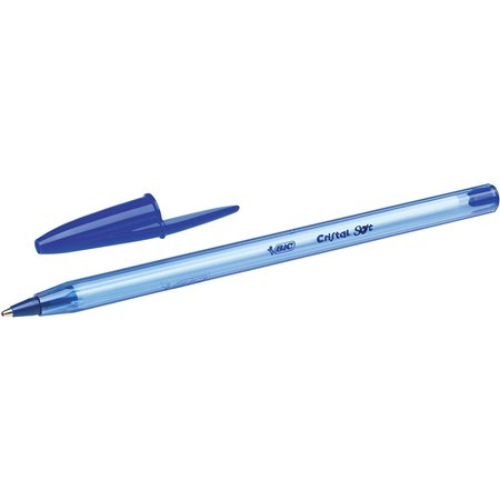 Canetas esferográficas macias Bic Cristal - ponta média de 1,2 mm - traço de 0,45 mm - escrita fluida - cor azul