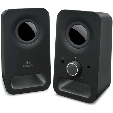 Logitech Z150 Multimedia Speakers 2.0 6W - Entrada Jack de 3,5 mm - Conector para fone de ouvido - Cabo de 1,80 m - Cor preta