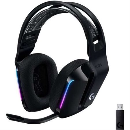 Fones de ouvido sem fio para jogos Logitech G733 DTS 7.1 com microfone - Tecnologia Lightspeed - Iluminação RGB - Duração da bat