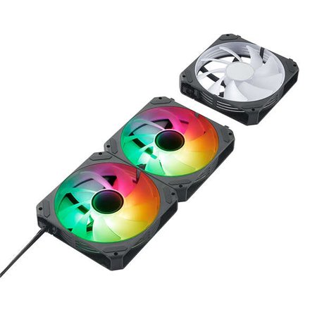 Abysm Gaming Arclight 2.0 ARGB Black Pacote de 3 ventoinhas de 120 mm com iluminação ARGB - Velocidade máx. 1500rpm - Conexão em