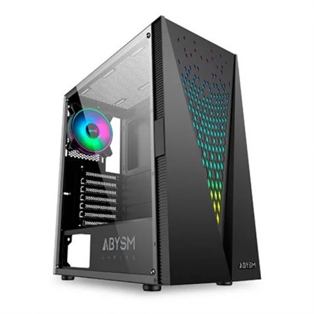 Abysm Gaming Danube Kolpa ARGB Tower Case ATX, ITX, micro ATX - Vidro temperado lateral - 3,5" e 2,5" - USB-A 2.0/3.2 e áudio - 