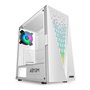 Abysm Gaming Danube Kolpa White ARGB ATX, ITX, gabinete torre micro ATX - Lado de vidro temperado - 3,5" e 2,5" - USB-A 2.0/3.2 