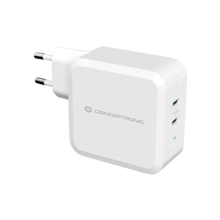 Carregador PD universal de carga rápida Conceptronic Althea 2xUSB-C GaN 100W