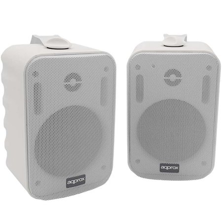 Alto-falantes amplificados de aproximadamente 30 W - Grade de metal - 2x RCA, 1x linha - Inclui suporte de parede