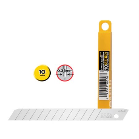 Olfa Pacote de 10 Lâminas de Reposição para Cortadores Olfa - 12 Segmentos - Largura 9mm