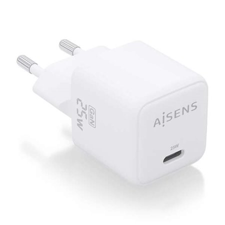 Carregador Aisens Gan 25W - 1xUSB-C PD3.0 QC4.0 - Cor Branca