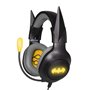 Fones de ouvido para jogos FR-TEC Batman com microfone dobrável - Faixa de cabeça ajustável - Almofadas de ouvido acolchoadas - 