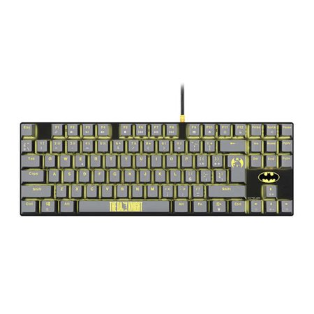 Teclado mecânico para jogos FR-TEC TKL Batman - Luz de fundo - Anti-Ghosting - Cabo trançado de 1,8 m - Compatível com PC, Mac, 