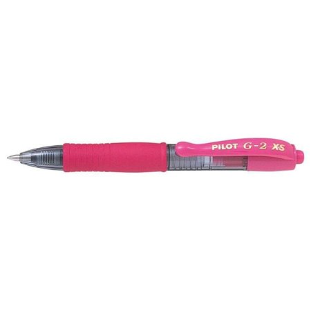 Caneta Gel Retrátil Pilot G2 Pixie XS - Ponta Esférica Redonda 0,7mm - Curso 0,32mm - Punho Ergonômico - Cor Rosa