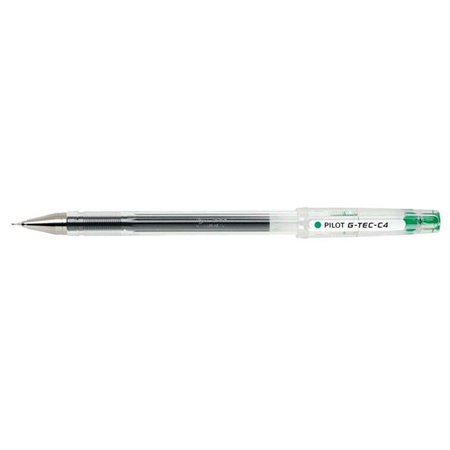 Caneta Gel Pilot G-Tec C4 - Extra Fina - Recarregável - Ponta Esférica de 0,4mm - Curso de 0,2mm - Cor Verde