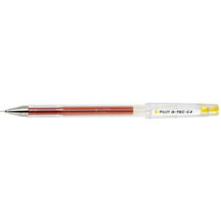 Caneta Gel Pilot G-Tec C4 - Extra Fina - Recarregável - Ponta Esférica de 0,4mm - Curso de 0,2mm - Cor Amarela