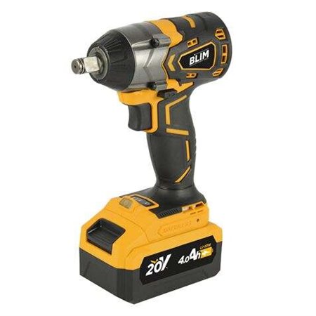 Chave de Impacto Blim 20V 4Ah - Soquete de fixação 1/2" - Torque máximo 420Nm - Velocidade: 0-1600, 0-1900, 0-2300rpm - Punho er