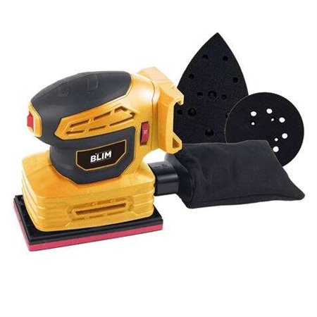 Blim Multi-Sander 3 Placas de Bateria 20V 2Ah - Placa Redonda, Triangular e Retangular - Velocidade 7000-13000rpm - Recipiente d