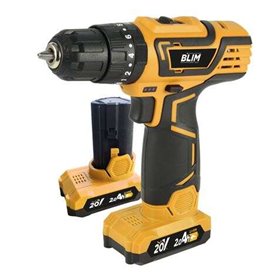 Furadeira sem fio Blim 20V 2Ah - Inclui 2 baterias - Torque máximo de 32Nm - 2 velocidades 0-400/0-1500rpm - Cor amarela Furadeira sem fio Blim 20V 2Ah - Inclui 2 baterias - Torque máximo de 32Nm - 2 velocidades 0-400/0-1500rpm - Cor amarela