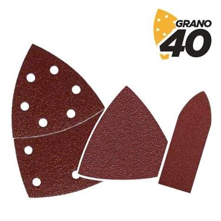 Pacote Blim de 9 Lixas Velcro para Lixadeira BL0137 - Grão 40 - 3 Formatos