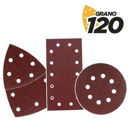 Pacote Blim de 9 Lixas com Velcro para Lixadeira BL0151 - Grão 120 - 3 Formatos