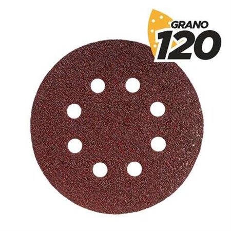 Blim Pacote de 10 Lixas Velcro para Lixadeira BL0136 - 125mm - Grão 120 - Formato Circular