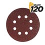 Blim Pacote de 10 Lixas Velcro para Lixadeira BL0136 - 125mm - Grão 120 - Formato Circular