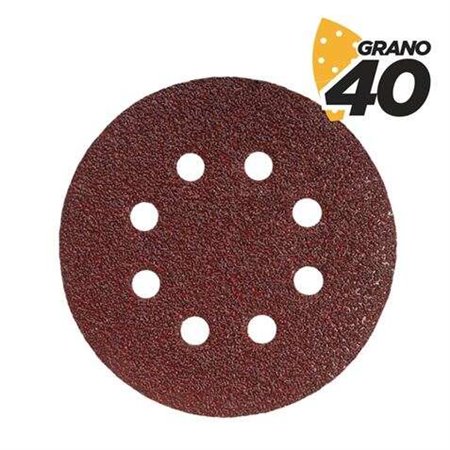 Blim Pacote de 10 Lixas Velcro para Lixadeira BL0136 - 150mm - Grão 40 - Formato Circular