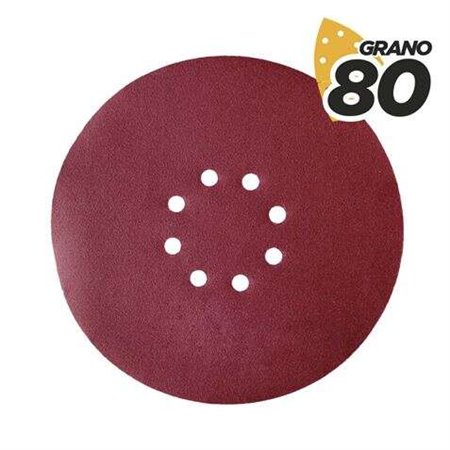 Blim Pacote de 5 Lixas com Velcro para Lixadeira BL0223 - Grão 80 - Formato Circular