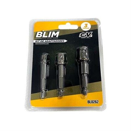 Blim Kit 3 Adaptadores 1/4 Hexagonal Para 1/4-3/8-1/2