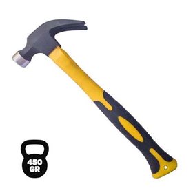 Martelo de orelha tipo americano Blim - Peso 450 Gr - Cabeça de aço forjado - Cabo de fibra de vidro - Cor preta Martelo de orelha tipo americano Blim - Peso 450 Gr - Cabeça de aço forjado - Cabo de fibra de vidro - Cor preta