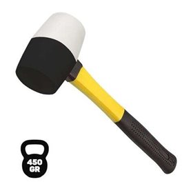 Marreta Blim para Trabalhos Delicados - Peso 450 G - Cabeça de Borracha - Cabo de Fibra - Cor Preto e Branco Marreta Blim para Trabalhos Delicados - Peso 450 G - Cabeça de Borracha - Cabo de Fibra - Cor Preto e Branco