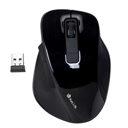 Mouse USB sem fio NGS Bow 1600dpi - 4 botões - Uso destro - Cor preta