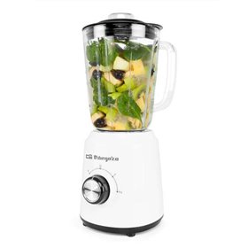 Liquidificador potente e seguro Orbegozo BV 5040 - Potência 500W - Copo de vidro 1,5L - Lâmina de aço inoxidável - 2 velocidades Liquidificador potente e seguro Orbegozo BV 5040 - Potência 500W - Copo de vidro 1,5L - Lâmina de aço inoxidável - 2 velocidades