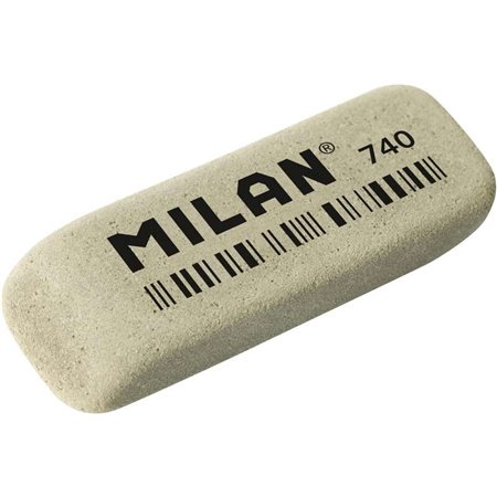 Borracha abrasiva chanfrada Milan 740G - Flexível - Miolo de pão - Borracha - Cor cinza