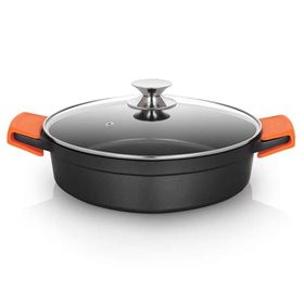 Caçarola de alumínio fundido baixo Orbegozo CDB 1028 - Versatilidade e segurança na cozinha - Antiaderente sem Pfoa - Adequado p Caçarola de alumínio fundido baixo Orbegozo CDB 1028 - Versatilidade e segurança na cozinha - Antiaderente sem Pfoa - Adequado p