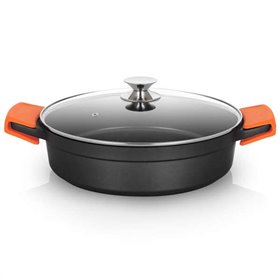 Caçarola baixa Orbegozo CDB 1032 - Alumínio fundido não deformável - Capacidade 5,9L - Cabos de silicone - Antiaderente Pfoa - A Caçarola baixa Orbegozo CDB 1032 - Alumínio fundido não deformável - Capacidade 5,9L - Cabos de silicone - Antiaderente Pfoa - A