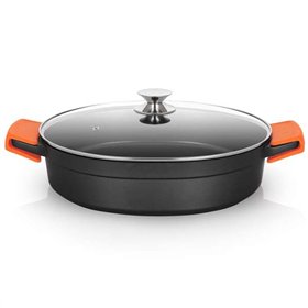 Caçarola de alumínio fundido Orbegozo CDB 1036 - Versatilidade e segurança na cozinha - Design ergonômico - Cabos de silicone - 
