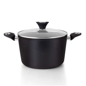 Panela funda de alumínio forjado Orbegozo CFH 3024 - Capacidade 6L - Antiaderente - Cabo ergonômico - Tampa de vidro temperado Panela funda de alumínio forjado Orbegozo CFH 3024 - Capacidade 6L - Antiaderente - Cabo ergonômico - Tampa de vidro temperado