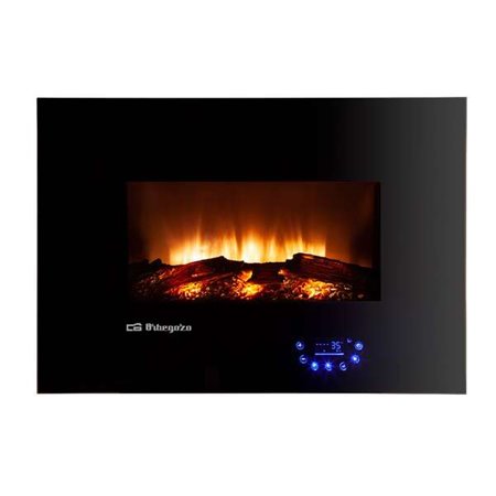 Lareira Elétrica Orbegozo 8000 Efeito Fogo Real - Potência 1800W - Painel de Controle Touch - 5 Níveis de Intensidade de Chama -