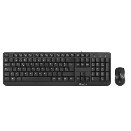 NGS Cocoa Pack Teclado Multimídia USB + Mouse 1000dpi 3 Botões - Uso Ambidestro - Cor Preta