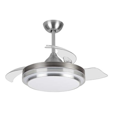 Ventilador de teto Orbegozo CP 110105 Elegance - Potente motor DC - Lâminas retráteis - Luz LED regulável - Controle remoto - Si