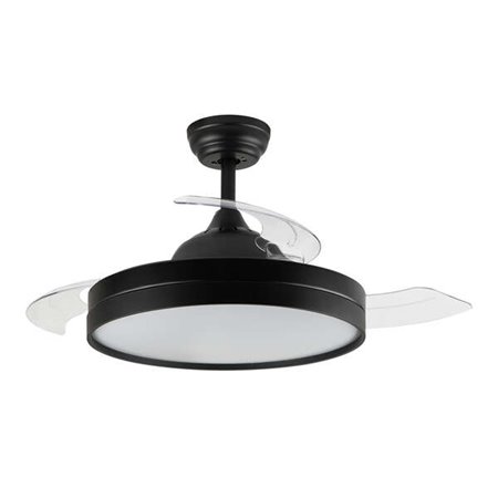 Orbegozo CP 137105 Elegance Ventilador de Teto Eficiente e Silencioso - Lâminas Retráteis - Motor DC - Luz LED - Controle Remoto