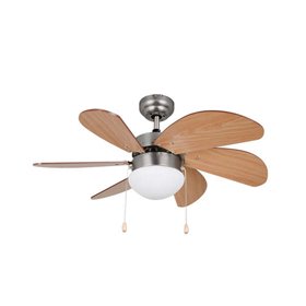 Ventilador de teto Orbegozo CP 15075 N - com ventilador de teto embutido - Design de níquel e madeira - 3 velocidades reversívei Ventilador de teto Orbegozo CP 15075 N - com ventilador de teto embutido - Design de níquel e madeira - 3 velocidades reversívei