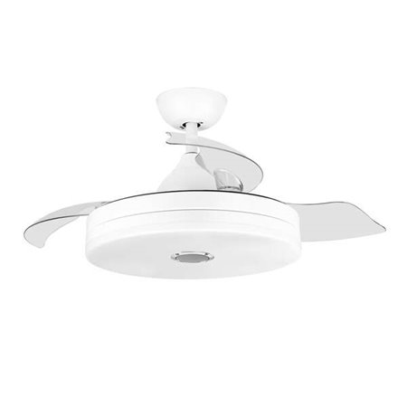 Ventilador de teto Orbegozo CPB 123105 com alto-falante Bluetooth - Potente e silencioso - Luz LED - Função reversível - Control
