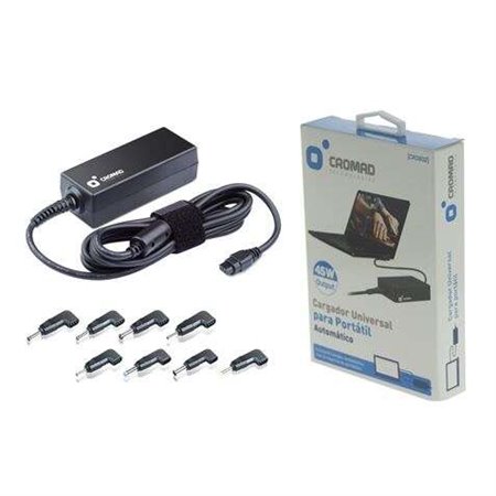 Carregador automático universal para laptop Cromad 45W - 8 conectores diferentes