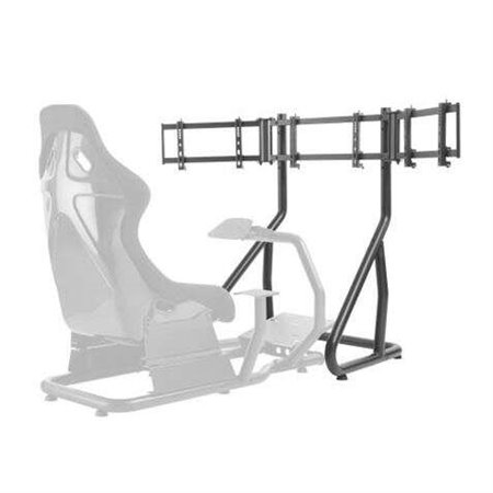 Suporte Cromad para 3 Monitores de 24" a 32" Ideal para Uso com Assento Cockpit Simulador - Sistema Anti-Roubo - Peso Máx. 50kg 