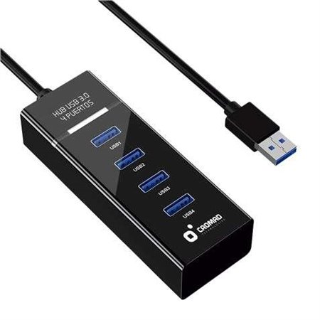 Cabo Cromad USB 3.0 - Comprimento 30cm - Velocidade de transferência 5 Gbps - 4 portas - Não requer instalação - Compatível com 