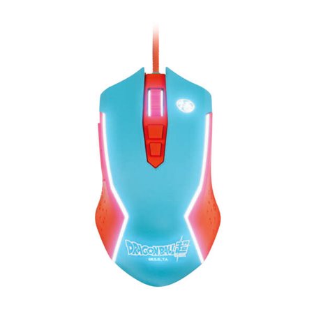 FR-TEC PC Dragon Ball Super Mouse Goku - Design ergonômico - Luz LED RGB - Controle Dpi (800-8000) - Almofadas deslizantes - Plu