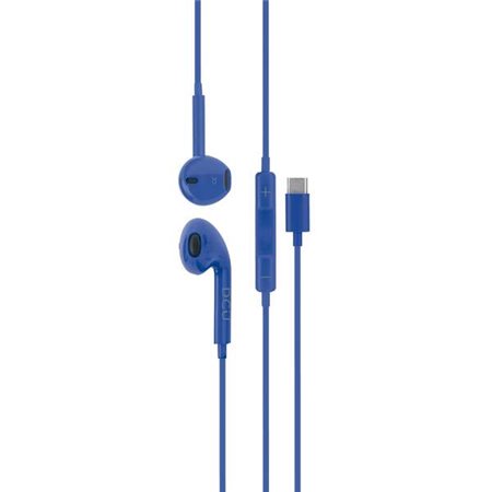 Fones de ouvido DCU Tecnologic USB Tipo C - Estéreo - Cor Azul