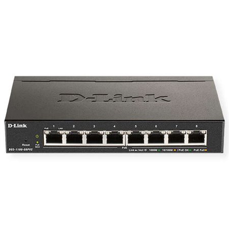 Switch semi-gerenciável D-Link 8 portas PoE Gigabit