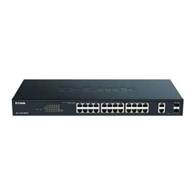 Switch semi-gerenciável D-Link 24 portas Gigabit PoE 370W + 2 portas combinadas