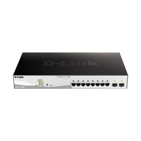 Switch semi-gerenciável D-Link 8 portas Gigabit PoE 130W + 2 portas Giga Combo